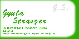 gyula straszer business card